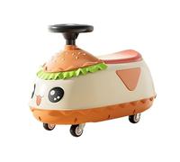 Wiggle car Wiggle Car for Kids Ride on Toys Cute Hamburger Shape Twist Car with Anti-roll Design Music Lights swing cars(Orange)