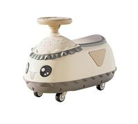 Wiggle Car Wiggle Car for Kids Ride on Toys Cute Hamburger Shape Twist Cars with Anti-roll Design Music Lights Swing Card(Gris)