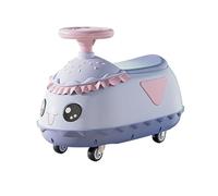 Wiggle Car Wiggle Car for Kids Ride on Toys Cute Hamburger Shape Twist Cars with Anti-roll Design Music Lights Swing Card(Lila)