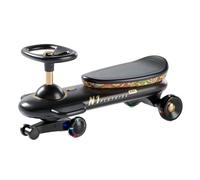 Wiggle Car Wiggle Car For Kids Swing Cars With LED Flashing Wheels Extended Seat Anti-Rollover For Ages 1 To 3 (Black White) Swing Card(Nero)