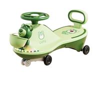 Wiggle car Wiggle Car Light-up Wheels Anti-Rollover just Twist Wiggle and go Best Ride-on Toy for Boys Girls swing cars(Grn,Normal wheel)