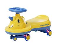 Wiggle Car Wiggle Car With Music Light Silent Flashing Wheels Ride-on Toy For Boys Girls 1-6 Years Old Swing Card(Gelb,Flashing wheel)