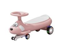 Wiggle Car Wiggle Car With Music Lights Anti-Rollover Twist Cars Swing Silent Flashing Wheels Durable Swing Card(Rose)