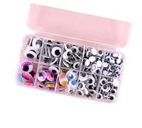 Wiggle Eyes 260/350/750/1380Pcs Adhesive Eyes Craft Sticker Round Sticky Wobbly for Doll Making Wiggle