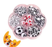 Wiggle Googly Eyes Self Adhesive 750pcs Assorted Sizes 4-18mm Craft Eýes For DIY Crafts Scrapbooking Doll Making School Projects Decorations | Black White Wobbly Eyes Kit