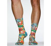 WIGGLESTEPS BY JEMSOX Men's Love Cuba Design Socks | Bright, Playful & Cosy Footwear in Green | Size: 7-11 WIGGLESTEPS BY JEMSOX Green 7-11