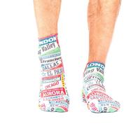WIGGLESTEPS BY JEMSOX Men's Vintage Cities Printed Trainer Socks | Retro Urban Style & Comfort | Size: 7-11 WIGGLESTEPS BY JEMSOX Multicolor 7-11