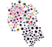 Wiggly Eyes for Crafts - ABS 4-18mm Assorted | Googly Eyes, Sticky Adhesive Eyeball Stickers | Craft Decoration Supplies for Cards Dolls Bags Hats Walls DIY Art Projects