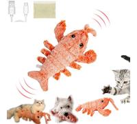 Wiggly Lobster Dog Toy, Lobster Dog Toy, Floppy Lobster Interactive Dog Toys, Sturdy Jumping Moving Dog Toys for Medium Dogs USB Rechargeable, Washable (Orange)
