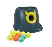 WIGGLYTAIL Automatic Ball Launcher for Dogs, Dog Fetch Ball Thrower Launcher, 3 Adjustable Distances, Interactive Pet Self Playing for Small Dogs and Puppies with 10 Balls (2 inches)