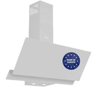 Wiggo A942G Cooker Hood 90 cm Headless I Extractor Air Recirculation Extractor Hood 626 m³/h - Touch Display 4 Levels I Energy Efficiency Class A Slanted Hood Including 2 x Carbon Filters I Extractor