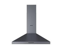 Wiggo Cooker Hood 60 cm I Wall Hood for Exhaust Air or Recirculation Cooker Extractor 300 m³/h with LED Lighting and 3 Power Levels I Wall Hood Including Grease Filter and 2 x Carbon Filters I Extractor Hood Grey
