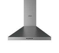Wiggo Cooker Hood 60 cm I Wall Hood for Exhaust Air or Recirculation Extractor 300 m³/h with LED Lighting and 3 Power Levels