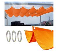 WIGING Retractable Wave Sun Shade Sail, Water Proof Pergola Shade Cover With Mounting Kit, UV And Sun Protection Canopy For Yard Deck Lawn Garden Patio Carport(Orange)