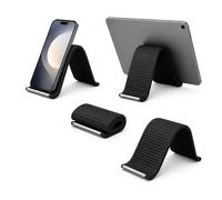 wigmoa A-N1 Flexible Silicone Phone Stand with Aluminum Core, Foldable Bendable Holder for Phone, Tablet and Small Laptop, Anti-Slip Portable Multi-Angle Desktop Stand for Home, Travel (Black)