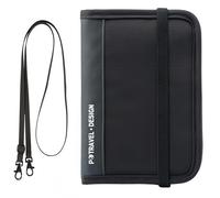 wigmoa RFID Blocking Neck Wallet Travel Pouch Passport Holder Slim Passport Pouch Passport Bag for Men/Women, Hidden Pouch for Cash, Credit Cards Waterproof Travel Wallet. E-D (Black)