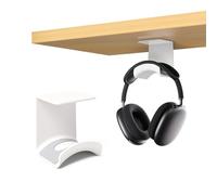 wigmoa S-T8 Compact Headphone Stand for Under Desk Headset Wall Mount with Secure Adhesive Hook, Compatible for Airpods Max &Most Headphone/Controller (White/Under Desk)