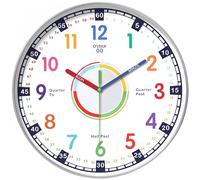 wigmoa Telling Time Clock - NonTicking Cute Wall Watch Clock - Silent Analog Clock for Room- BA-3 (C Type, 10 Inch)