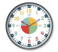 wigmoa Telling Time Clock - NonTicking Cute Wall Watch Clock - Silent Analog Clock for Room- BA-3 (F Type, 10 Inch)