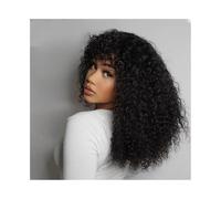 Wigs 100% Humain Hair Kinky Curly Wigs for Women Glueless Water Wave Bob Wig with Bangs Women Wig(12inches)