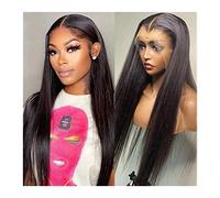 Wigs 12-28 inches Peruvian Straight 13 x 4 Lace Front Human Hair Figs 4 x 4 Transparent Human Hair Lace Closure Wig Pre-occupation Glueleless 150% Density Wig Fancy Dress (Colour: