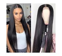 Wigs 13x6 HD Transparent Straight Lace Front Wig 26 28 Inch Malaysia Human Hair Wigs Pre Plucked Bone Straight Human Hair Lace Frontal Wig with Baby Hair Women Wig (Color : 13x6 HD Lace Wig, Size :