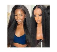 Wigs 14-40 Inch Kinky Straight Lace Closure Wigs for Black Women, Natural Color Indian Hair Transparent Lace 5x5 Glueless Closure Wig with Baby Hair Lace Wig(5X5 closure wig 180 density,26inch)