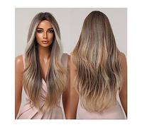 Wigs 26inches Long Wavy Hairline Lace Wigs Copper Brown Highlight Blonde Synthetic Wigs for Women Daily Natural Heat Resistant Fiber Wig