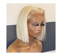 Wigs 613 Blonde Bob Wig Short Straight Wig Pre Plucked T Part Lace Human Hair Wigs with Baby Hair Brazilian Hair 8-16" HD Transparent Straight Bob Wig Women Wig (Size : 150% 5x1 Bob Wig, Color : 8in