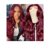 Wigs 99J Burgundy 13X4 Lace Front Wigs Body Wave Human Hair Wig for Black Women Wine Red Colored Brazilian Remy Hair Glueless Pre Plucked with Baby Hair Lace Wig(18inches)
