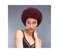 Wigs 99J Curly Afro Wigs Short Pixie Wig Burgundy Human Hair for Black Women Women Wig