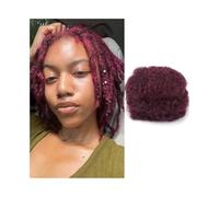 Wigs Afro Kinky Bulk Hair 30g/Pack Purple Kinky Curly Human Hair for Dreadlock Extensions Women Wig(6inches)