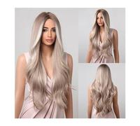 Wigs Black Long Body Wavy Synthetic Wigs for Women Middle Part Heat Resistant Fiber Daily Use Afro Natural Black Hair Wigs Lace Wig(LC1019-1)