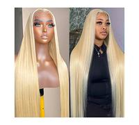 Wigs Blonde #613 HD Lace Frontal Wig 8-32" Long Straight Human Hair Lace Wig Brazilian Remy Hair Blonde Straight Transparent Lace Frontal Wig for Women Women Wig(Color:13X4 Lace Wig 150%,Size:24inches