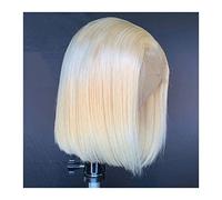 Wigs Blonde Bob Wigs Human Hair Lace Frontal Wig Brazilian Remy Hair Short Straight Bob Lace Wigs for Women Pre Plucked Natural Hairline 613 HD Lace Front Wig Women Wig (Color : 13x4 Lace Wig 180%,