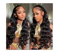 Wigs Body Wave Lace Front Wig Pre Plucked 10-40 Inch Brazilian Human Hair Natural Black 13x4 13x6 HD Transparent Lace Frontal Wigs for Women Women Wig (Color : 13x4 HD Lace Wig 150%, Size : 38inches