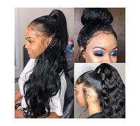 Wigs, Body Wave Lace Wig Human Hair Wig Pre Plucked HD Lace Frontal Wig Brazilian Hair Wigs with Baby Hair Long Wave Curly Lace Closure Wig for Women,Wigs to Cover Baldness(13x4 Lace Wig,8inches)