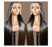 Wigs Bone Straight Human Hair Wigs 360 Transparent Lace Frontal Wig for Women Lace Front Human Hair Wigs Pre Plucked Wig Women Wig(Color:13x6 Lace Wig,Size:34inches)