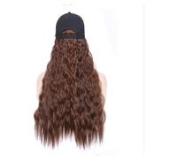 Wigs Brown Black Wavy Ladies Wig HatsHigh Temperature Silk Synthetic Long Wave Baseball Cap with Wavy Hair Accessories Party Wigs Concert