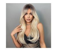 Wigs Brown Blonde Long Straight Synthetic Wigs with Bangs Cosplay Wig for Women High Temperature Natural Fake Hair Women Wig