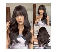 Wigs Cosplay Party Wig High Temperature Fiber Brown to Platinum Ombre Long Wavy Synthetic Hair Wigs with Bangs for Women Women Wig(LC226-2)