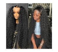 Wigs Curly 100% Human Hair Wigs Glueless 13x6 Lace Frontal Wig Deep Wave Water Wave for Women Choice Women Wig(Natural Black 13x6,32inches)