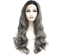 Wigs Curly Hair Natural Appearance Heat-Resistant Fiber Synthetic Wig European and Style Big Wave of Hair lace Wig Color (26 Inches)