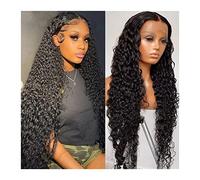 Wigs Curly Human Hair Wig 13x4 360 HD Deep Wave Lace Frontal Wigs For Black Women 150% Brazilian Human Hair 13x6 Water Wave Remy Hair Lace Front Wig Women Wig (Color : 13x6 Hd Lace Wig 150%, Size :