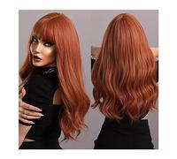 Wigs Daily Party Ombre Silvery White Curly Wig with Bangs Synthetic Natural Lolita Wigs Long Wavy Hair Wig for Women Cosplay Women Wig(Color:MW0351-1)