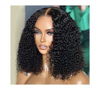 Wigs Deep Curly Short Bob Human Hair Wigs Transparent Lace Frontal Closure Wig 8-16" Glueless Deep Wave Lace Front Wig 150% Density Brazilian Remy Hair Women Wig (Size : 5X1, Color : 10inches)