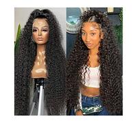 Wigs Deep Wave Lace Wig Glueless 360 Lace Front Wigs Long Wave Curly 13x4 Human Hair Lace Frontal Wigs Brazilian Remy Hair Curly 4x4 Lace Wigs for Women Women Wig (Color : 13x4 Lace Wig, Size : 18in