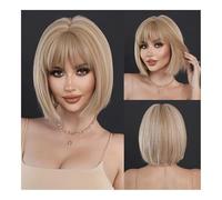 Wigs Fashion Short Straight Hair Blonde Wig for Woman Daily Cosplay Wig Highlight White Wigs,for women(Light yellow)