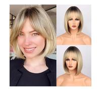 Wigs Fashion Wig Ladies Eight Bangs Short Straight Hair Rose Net Wig Full Head Set