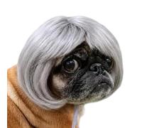 Wigs for Dogs Funny Bangs Adjustable Human-Style Pet Costume